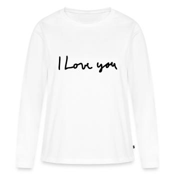 i love you - Women's Premium Organic Long Sleeve Shirt - white - Front - Julia (174cm)