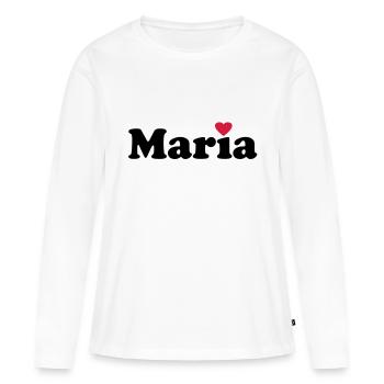 Maria - T-shirt manches longues Premium bio Femme - blanc - Devant - Julia (174cm)