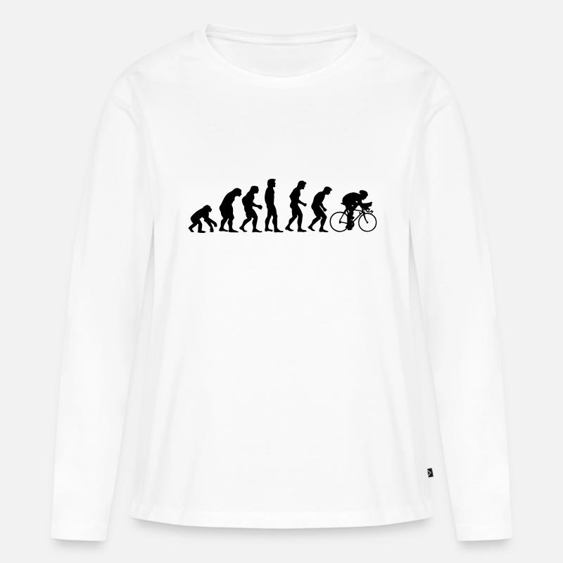 fahrrad_evolution - Frauen Premium Bio Langarmshirt - Weiß