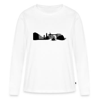Kiel Skyline - T-shirt manches longues Premium bio Femme - blanc - Devant - Julia (174cm)