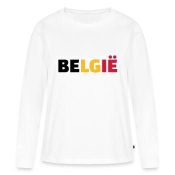 Belgie - T-shirt manches longues Premium bio Femme - blanc - Devant - Julia (174cm)