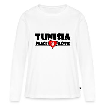 Tunisie - T-shirt manches longues Premium bio Femme - blanc - Devant - Julia (174cm)