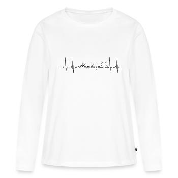 Hambourg - T-shirt manches longues Premium bio Femme - blanc - Devant - Julia (174cm)