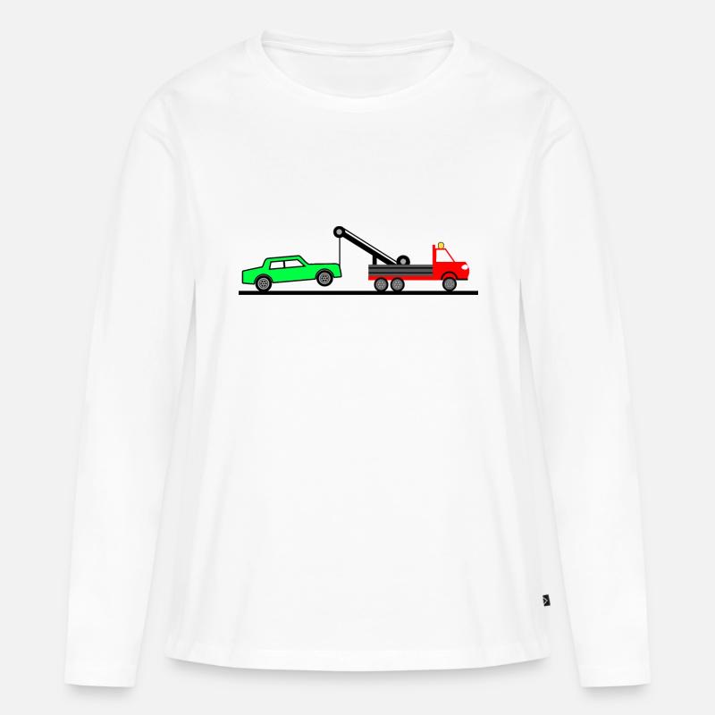 Abschleppwagen - Frauen Premium Bio Langarmshirt - Weiß
