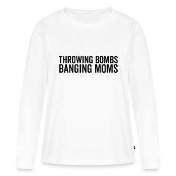 Lancer des bombes Frapper des bombes - T-shirt manches longues Premium bio Femme - blanc - Devant - Julia (174cm)