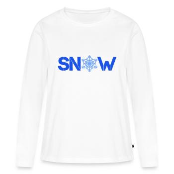 Neige - T-shirt manches longues Premium bio Femme - blanc - Devant - Julia (174cm)