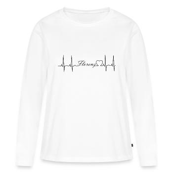 Florence - T-shirt manches longues Premium bio Femme - blanc - Devant - Julia (174cm)