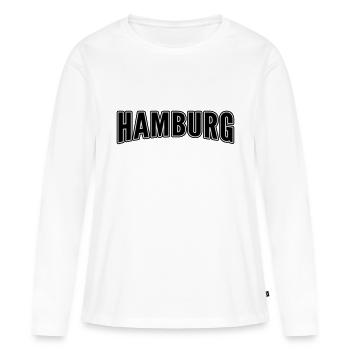 Hambourg - T-shirt manches longues Premium bio Femme - blanc - Devant - Julia (174cm)