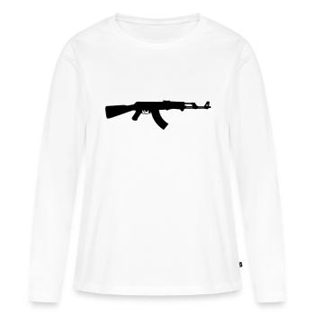 ak47 - T-shirt manches longues Premium bio Femme - blanc - Devant - Julia (174cm)