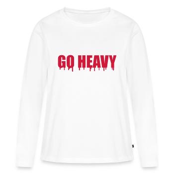 Go Heavy - T-shirt manches longues Premium bio Femme - blanc - Devant - Julia (174cm)
