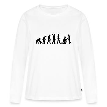 Evolution Wedding Proposal - Women's Premium Organic Long Sleeve Shirt - white - Front - Julia (174cm)