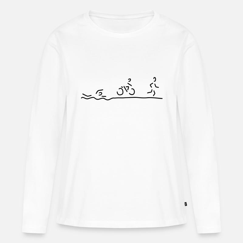 triathlon triathlet - Frauen Premium Bio Langarmshirt - Weiß