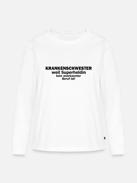 krankenschwester - Frauen Premium Bio Langarmshirt - Weiß