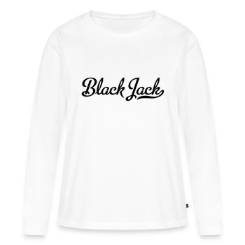 Jack noir - T-shirt manches longues Premium bio Femme - blanc - Devant - Julia (174cm)