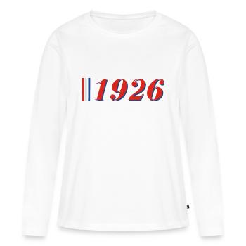 Année 1926 - T-shirt manches longues Premium bio Femme - blanc - Devant - Julia (174cm)