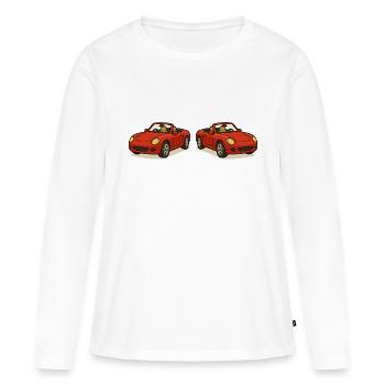 Voiture Cabriolet 2 - T-shirt manches longues Premium bio Femme - blanc - Devant - Julia (174cm)
