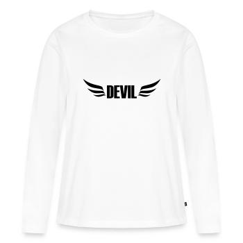 diable - T-shirt manches longues Premium bio Femme - blanc - Devant - Julia (174cm)