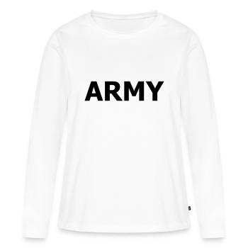 army - Women's Premium Organic Long Sleeve Shirt - white - Front - Julia (174cm)