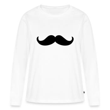 moustache - T-shirt manches longues Premium bio Femme - blanc - Devant - Julia (174cm)