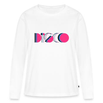 disco - Frauen Premium Bio Langarmshirt - Weiß - Vorne - Julia (174cm)