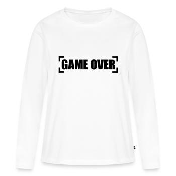 Game Over - T-shirt manches longues Premium bio Femme - blanc - Devant - Julia (174cm)