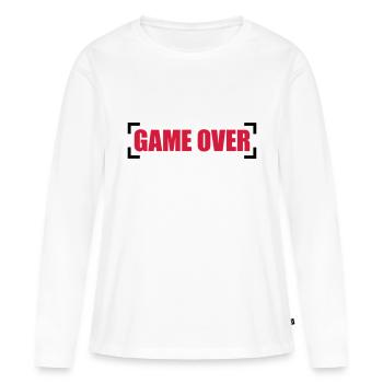 Game Over - T-shirt manches longues Premium bio Femme - blanc - Devant - Julia (174cm)