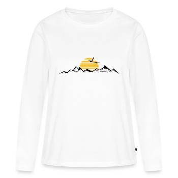 MONTAGNES Paysage Silhouette Panorama - T-shirt manches longues Premium bio Femme - blanc - Devant - Julia (174cm)