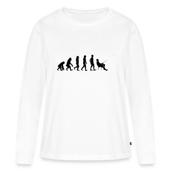 Angler Evolution noir - T-shirt manches longues Premium bio Femme - blanc - Devant - Julia (174cm)