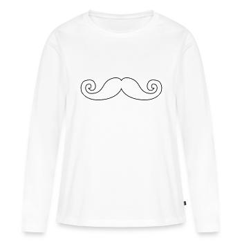 Moustache - Frauen Premium Bio Langarmshirt - Weiß - Vorne - Julia (174cm)