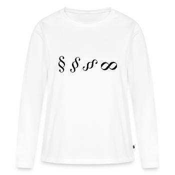 Le paragraphe de conception tombe dans le signe de l’infini - T-shirt manches longues Premium bio Femme - blanc - Devant - Julia (174cm)