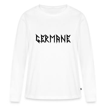 Germane - Frauen Premium Bio Langarmshirt - Weiß - Vorne - Julia (174cm)
