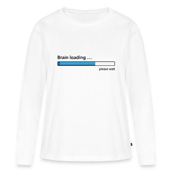 Le chargement de cerveau veuillez patienter - T-shirt manches longues Premium bio Femme - blanc - Devant - Julia (174cm)