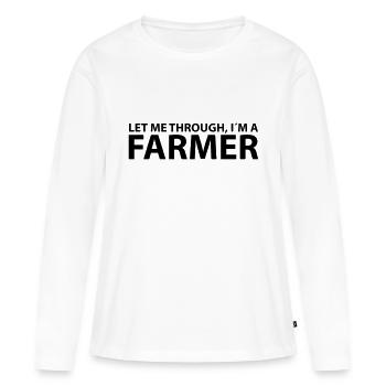 farmer - T-shirt manches longues Premium bio Femme - blanc - Devant - Julia (174cm)