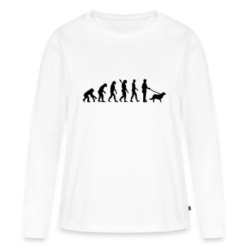 Golden Retriever - T-shirt manches longues Premium bio Femme - blanc - Devant - Julia (174cm)