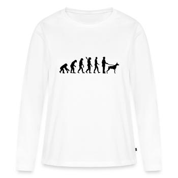 Dobermann - Frauen Premium Bio Langarmshirt - Weiß - Vorne - Julia (174cm)