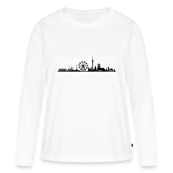 Skyline - München Riesenrad - Frauen Premium Bio Langarmshirt - Weiß - Vorne - Julia (174cm)