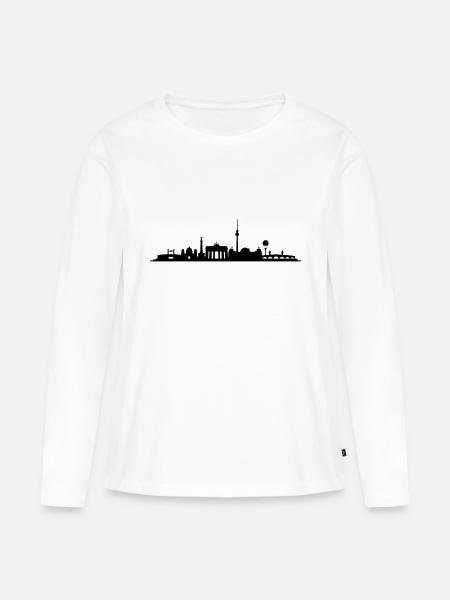 Skyline - Berlin - Frauen Premium Bio Langarmshirt - Weiß