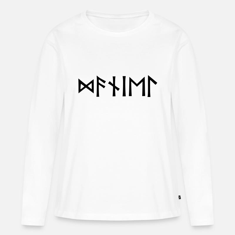 Name - Daniel - in Runen - Frauen Premium Bio Langarmshirt - Weiß