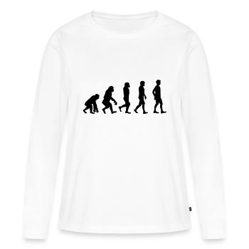 Evolution | Darwinism | Evolution Theory | Ape - Women's Premium Organic Long Sleeve Shirt - white - Front - Julia (174cm)