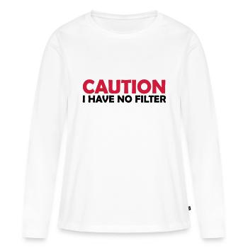 attention pas de citation de filtre - T-shirt manches longues Premium bio Femme - blanc - Devant - Julia (174cm)