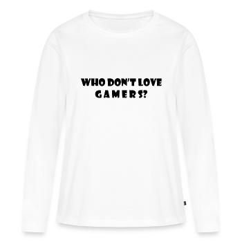 Game Gaming PC - Frauen Premium Bio Langarmshirt - Weiß - Vorne - Julia (174cm)
