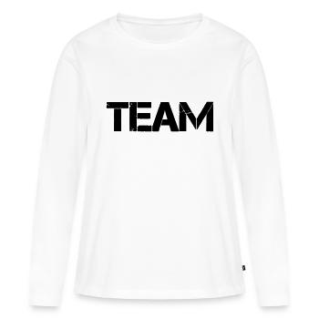 équipe - T-shirt manches longues Premium bio Femme - blanc - Devant - Julia (174cm)