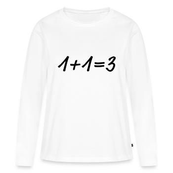 1+1=3 Rechnen - Frauen Premium Bio Langarmshirt - Weiß - Vorne - Julia (174cm)