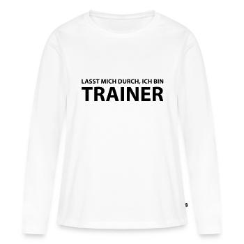 trainer - Frauen Premium Bio Langarmshirt - Weiß - Vorne - Julia (174cm)