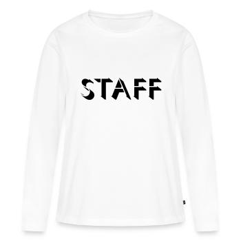 Staff Design - T-shirt manches longues Premium bio Femme - blanc - Devant - Julia (174cm)