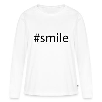 #smile - Women's Premium Organic Long Sleeve Shirt - white - Front - Julia (174cm)