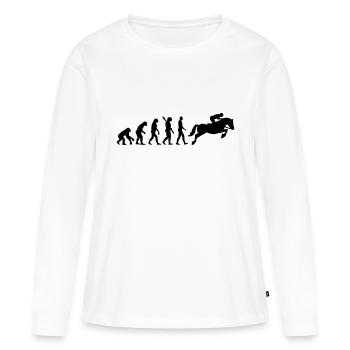 Évolution Jumping - T-shirt manches longues Premium bio Femme - blanc - Devant - Julia (174cm)