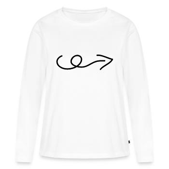 pfeil - Frauen Premium Bio Langarmshirt - Weiß - Vorne - Julia (174cm)