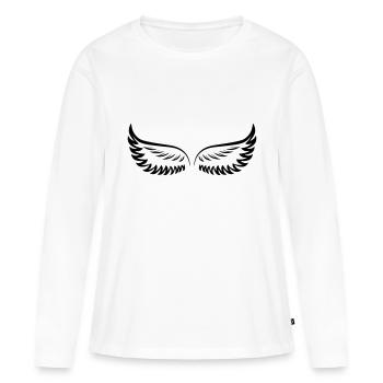 Ailes - T-shirt manches longues Premium bio Femme - blanc - Devant - Julia (174cm)