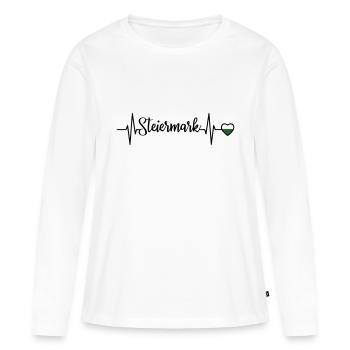 Ligne cardiaque de pouls de Styrie - T-shirt manches longues Premium bio Femme - blanc - Devant - Julia (174cm)